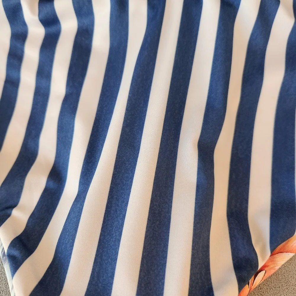 Agua Bendita bikini bottom XL stripes floral Audrey reversible swimsuit new $120